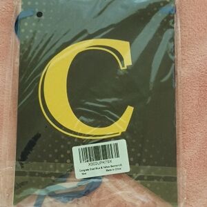 Congrat Grad Blue and Yellow Banner